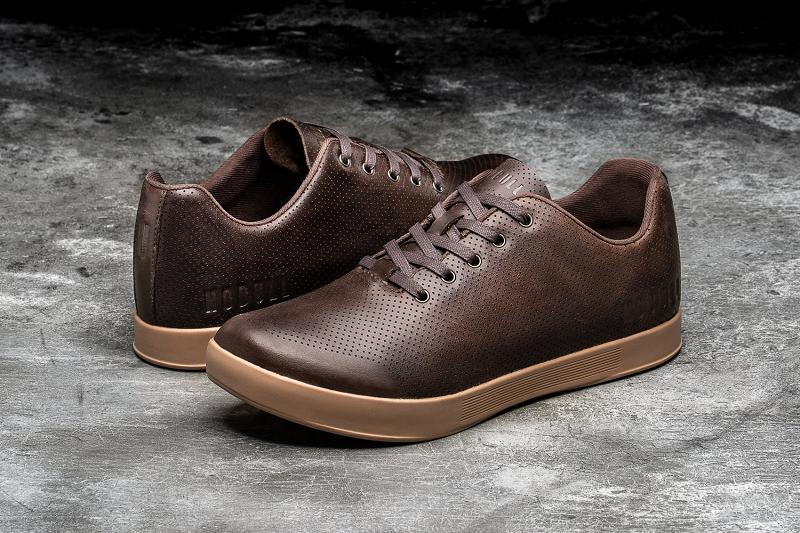 Brown Nobull Brown Leather Men's Trainers | CA Y1396X